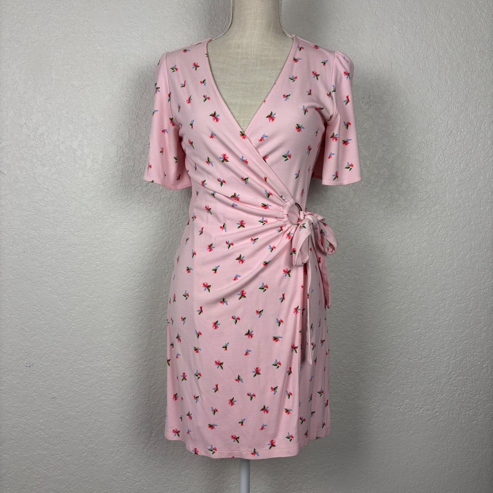 & Other Stories‎ Pink Floral Wrap Dress Sz 6 Small Cottagecore Romantic Coquette